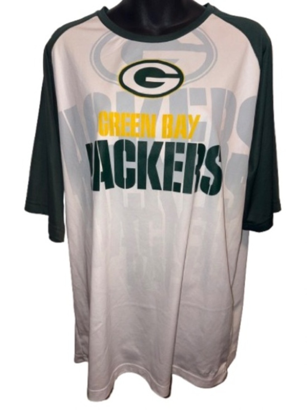 Majestic White Green Bay Packers crew neck short sleeve shirt size XL